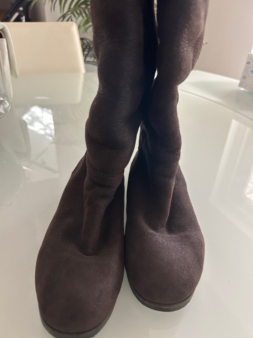 Jimmy Choo Dark Brown Suede Mid-Calf Heeled Boots